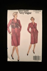 7873 EASY VOGUE MATERNITY EMPIRE LONG SLEEVE DRESS, VEST PATTERN 6-10 UNCUT